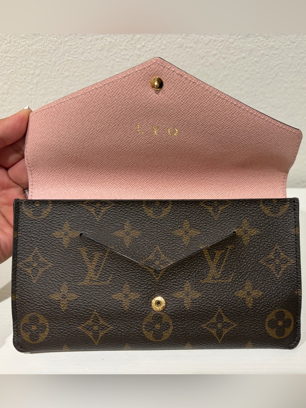 Louis Vuitton Monogram Canvas Envelope Clutch in Brown & Gold - Picture 8 of 14